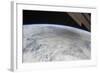 A Shadow of the Moon from a Solar Eclipse Spreads across Cloud Cover on Earth-null-Framed Photographic Print