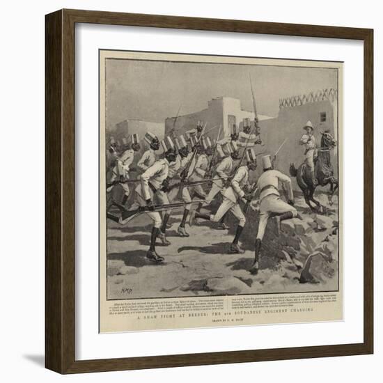 A Sham Fight at Berber, the 9th Soudanese Regiment Charging-Henry Marriott Paget-Framed Giclee Print