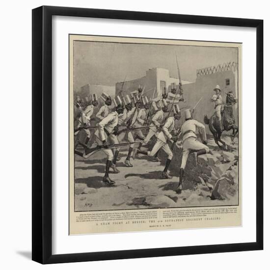 A Sham Fight at Berber, the 9th Soudanese Regiment Charging-Henry Marriott Paget-Framed Giclee Print