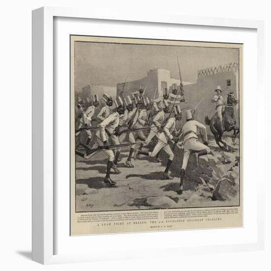 A Sham Fight at Berber, the 9th Soudanese Regiment Charging-Henry Marriott Paget-Framed Giclee Print