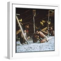 A Shaman Attempts to Heal a Sick Man by Driving Out Evil Spirits, at Mavaca, Venezuela-null-Framed Photographic Print