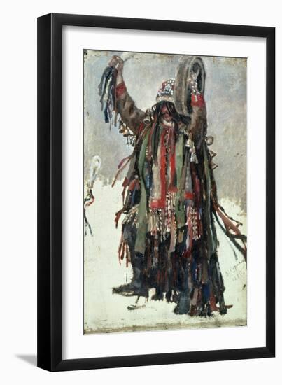 A Shaman, Sketch for "Yermak Conquers Siberia," 1893-Vasilii Ivanovich Surikov-Framed Premium Giclee Print