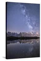 A Sharp Milky Way on a Starry Night at Lac Des Cheserys with Mont Blanc's Highest Peak-Roberto Moiola-Stretched Canvas