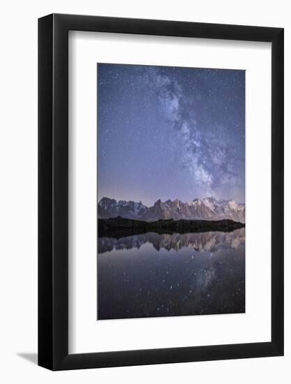 A Sharp Milky Way on a Starry Night at Lac Des Cheserys with Mont Blanc's Highest Peak-Roberto Moiola-Framed Photographic Print