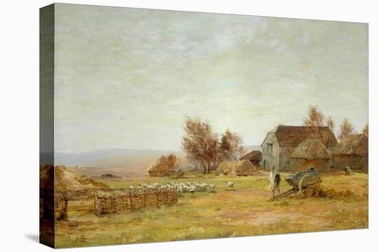 A Sheep Farm on the South Downs, 1906-James Aumonier-Stretched Canvas