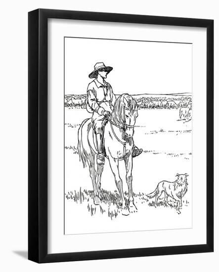 'A Sheep-Station in Australia', 1912-Charles Robinson-Framed Giclee Print