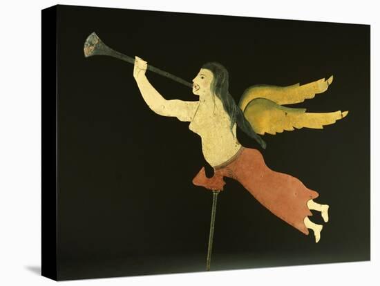 A Sheet Metal Angel Gabriel Weathervane, American, 19th Century-null-Stretched Canvas