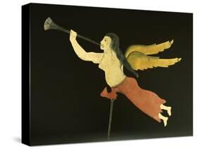 A Sheet Metal Angel Gabriel Weathervane, American, 19th Century-null-Stretched Canvas