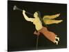 A Sheet Metal Angel Gabriel Weathervane, American, 19th Century-null-Stretched Canvas