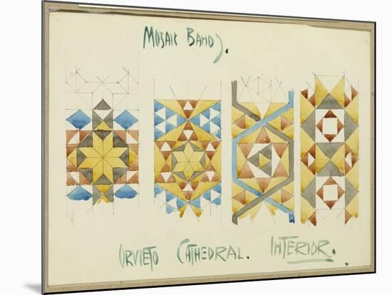 A Sheet of Studies of Mosaic Bands, Orvieto Cathedral, 1891-Charles Rennie Mackintosh-Mounted Giclee Print