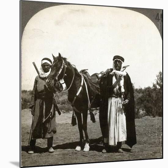 A Sheikh and His Bodyguard, Syria, 1900s-null-Mounted Giclee Print