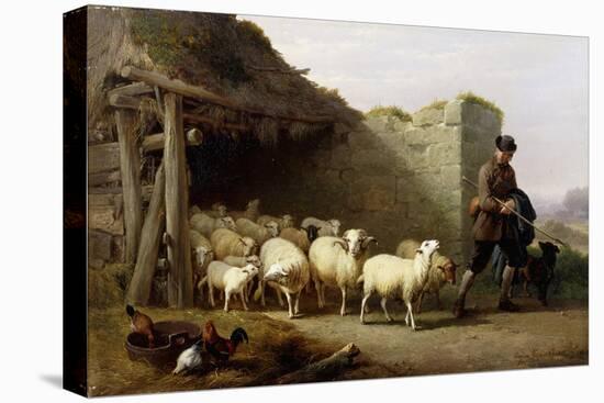 A Shepherd and His Flock, 1862-Eugene Joseph Verboeckhoven-Stretched Canvas