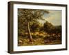A Shepherd and His Flock in a Sunlit Wooded Landscape, 1875-William Linnell-Framed Giclee Print