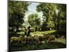 A Shepherd and His Flock-Julien Dupre-Mounted Giclee Print