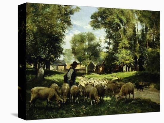 A Shepherd and His Flock-Julien Dupre-Stretched Canvas