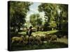 A Shepherd and His Flock-Julien Dupre-Stretched Canvas