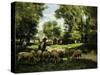 A Shepherd and his Flock-Julien Dupre-Stretched Canvas
