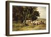 A Shepherd and His Flock-Charles Emile Jacque-Framed Giclee Print