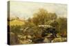 A Shepherd and his Sheep by A Stream, 1863-John F. Tennant-Stretched Canvas