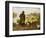 A Shepherd and Sheep by a Lake-Julius Hugo Bergmann-Framed Premium Giclee Print