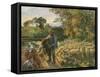 A Shepherd at Montfoucault, Sunset, 1876-Camille Pissarro-Framed Stretched Canvas