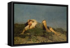 A Shepherd Boy, 1860-Franz Seraph von Lenbach-Framed Stretched Canvas