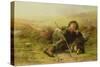 A Shepherd Boy and His Sheep Dog Neglecting their Duty, 1851 (Oil on Canvas)-James John Hill-Stretched Canvas