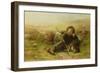 A Shepherd Boy and His Sheep Dog Neglecting their Duty, 1851 (Oil on Canvas)-James John Hill-Framed Giclee Print