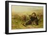 A Shepherd Boy and His Sheep Dog Neglecting their Duty, 1851 (Oil on Canvas)-James John Hill-Framed Giclee Print