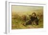 A Shepherd Boy and His Sheep Dog Neglecting their Duty, 1851 (Oil on Canvas)-James John Hill-Framed Giclee Print