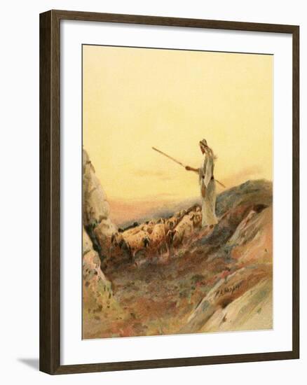 A Shepherd Counting His Sheep-Henry Andrew Harper-Framed Giclee Print