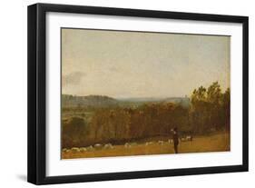 A Shepherd in a Landscape Looking across Dedham Vale Towards Langham, C.1810-John Constable-Framed Giclee Print