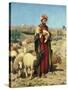 A Shepherd of Jerusalem-William J. Webbe-Stretched Canvas