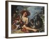 A Shepherd Piping on a Knoll, a Dog and his Flock Nearby-Peter Wtewael-Framed Giclee Print