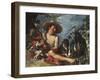 A Shepherd Piping on a Knoll, a Dog and his Flock Nearby-Peter Wtewael-Framed Giclee Print