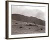 A Shepherd with His Border Collie Sheep Dogs Checks His Flock Somewhere on the Cumbrian Hills, 1935-null-Framed Photographic Print