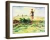 A Shepherdess and her Flock by Millet-Jean-Francois Millet-Framed Giclee Print