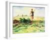 A Shepherdess and her Flock by Millet-Jean-Francois Millet-Framed Giclee Print