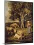A Shepherdess and Sheep in a Barbizon Landscape-Charles Emile Jacque-Mounted Giclee Print