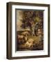 A Shepherdess and Sheep in a Barbizon Landscape-Charles Emile Jacque-Framed Giclee Print