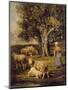 A Shepherdess and Sheep in a Barbizon Landscape-Charles Emile Jacque-Mounted Giclee Print