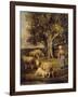 A Shepherdess and Sheep in a Barbizon Landscape-Charles Emile Jacque-Framed Giclee Print