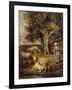 A Shepherdess and Sheep in a Barbizon Landscape-Charles Emile Jacque-Framed Giclee Print