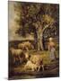 A Shepherdess and Sheep in a Barbizon Landscape-Charles Emile Jacque-Mounted Giclee Print