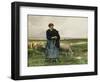 A Shepherdess with Her Flock-Julien Dupre-Framed Giclee Print