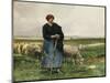 A Shepherdess with Her Flock-Julien Dupre-Mounted Giclee Print