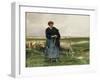 A Shepherdess with Her Flock-Julien Dupre-Framed Giclee Print