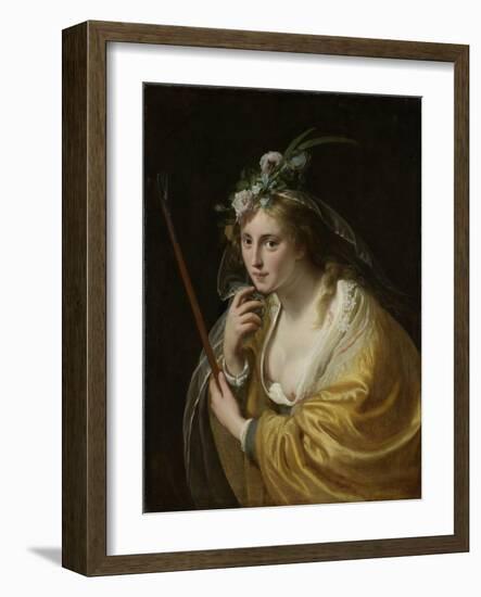 A Shepherdess-Paulus Moreelse-Framed Art Print