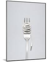 A Shining Fork with Noodle Made of Cable with Music Jack Plug in Metal-Fisher Photostudio-Mounted Photographic Print