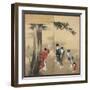 A Shinto Priest, Three Women and a Child, Edo Period, C.1799-Katsushika Hokusai-Framed Giclee Print